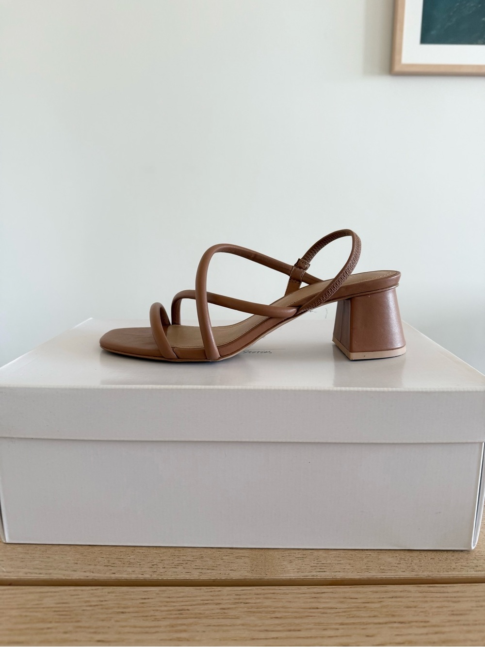 & Other Stories Tan Strappy Block Heel Sandals EU 37 – Like New w/ Box